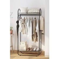 Simple Freestanding Multi-Functional Double Layer Coat Rack
