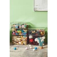 4Pcs Transparent Stackable Storage Box Toy Storage Bin