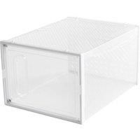 12 Pack Plastic Shoe Storage Boxes Stackable Shoes Box With Magnetic Door
