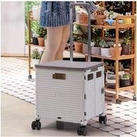55L Collapsible Rolling Utility Crate with Magnetic Lid