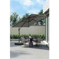 Rotating Square Outdoor Patio Cantilever Parasol with Plastic Base