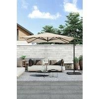 3m x 3m Large Rotating Cantilever Garden Parasol with Plastic Base
