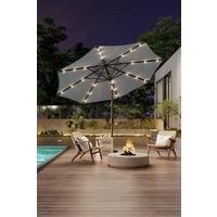 Solar 24 LED Lights Garden Parasol with Crank