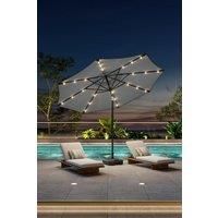 Solar 24 LED Lights Garden Parasol with Crank with Plastic Fillable Base
