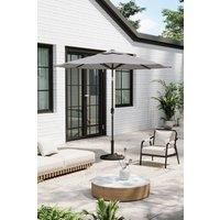 Solar 24 LED Lights Garden Parasol with Crank with Decorative Base