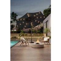 3m Patio Outdoor Crank Parasol Solar 24 LED Lights with Resin Base