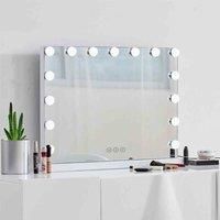 Livingandhome Tabletop Hollywood Vanity Mirror - White