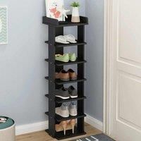 LivingandHome Living and Home Black 7 Tier Shoe Rack Organizer