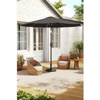 Solar Powered LED Garden Parasol Patio Umbrella with Resin Base
