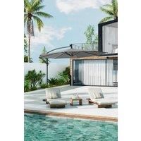 Large 32 LED Lights Cantilever Garden Parasol