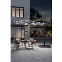 Large 32 LED Lights Cantilever Garden Parasol£Cross Base & Square Base