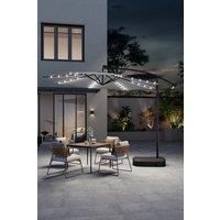 Large 32 LED Lights Cantilever Garden Parasol with Plastic Base