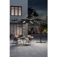 Garden Solar LED Lighted Patio Parasol with Cross Base
