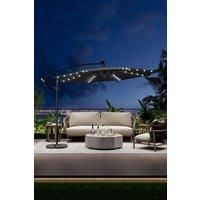 Garden Solar LED Lighted Patio Parasol with Cross Base & Fillable Base