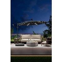Garden Solar LED Lighted Patio Parasol with Plastic Base