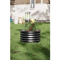 Black Metal Round Flower & Plant Raised Garden Bed