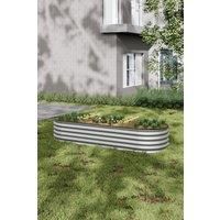Oval-Shaped Metal Flower Raised Garden Bed