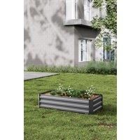 Grey Vegetable Flower Raised Garden Bed Steel Planter Box