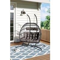 2-Seater Outdoor Hanging Egg-Shaped Chair