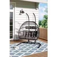 Freestanding Outdoor Hanging 2-Seater Egg Chair