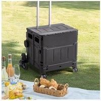 Black Collapsible Shopping Vehicle Rolling Storage Crate