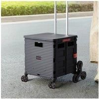 55L Storage Box Collapsible Rolling Cable-stayed Crate with Magnetic Lid