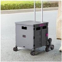 Cable-stayed Collapsible Rolling Utility Crate with Magnetic Lid