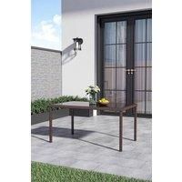 Rectangular Tempered Glass Wicker Garden Dining Table