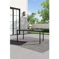 150cm W x 90cm D Wicker Tempered Glass Garden Dining Table