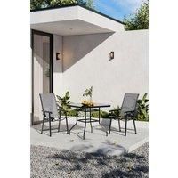 3Pcs Steel Outdoor Garden Table and Chair Set