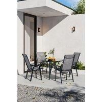 5 Piece Outdoor Garden Steel Round Table and Chair Set
