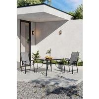 2-Seater Outdoor Garden Tempered Glass Square Table and Chair Set