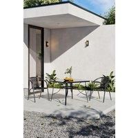 3 Pcs Square Outdoor Garden Dining Table and Chair Set