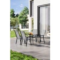 4-Seater Outdoor Garden Metallic Dining Table Set