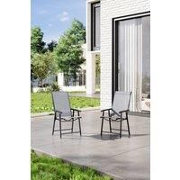 2Pcs Fabric and Metal Frame Folding Chairs