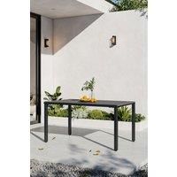 150cm W x 90cm D Outdoor Wood Effect Dining Table with Parasol Hole