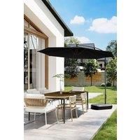 Black Large Garden Cantilever 3m Banana Parasolwith Plastic Base