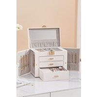 Jewellery Storage Box Organizer Case Mirror Necklace Ring Earrings Organizer