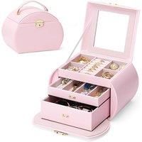 Jewelry Box Jewelry Storage Case Organizer with Mirror for Rings, Earrings, Bracelets, Necklaces