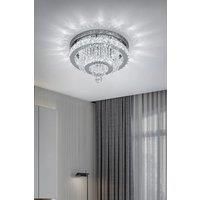 Elegant Double Layer Crystal Waterfall Round Ceiling Light