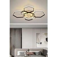 Remote Control Geometrical Ceiling Mount LED Fan Light