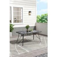 Outdoor Tempered Glass Marble Garden Dining Table