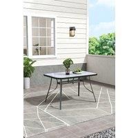Tempered Glass Wood Grain Garden Dining Table