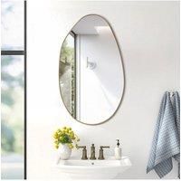 Irregular Asymmetrical Mirror Wall Mounted Unique Vanity Mirror Metal Frame Dressing Mirror