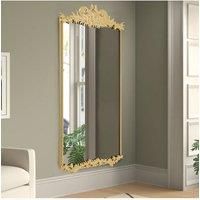60cm W x 90cm H Golden Phoenix Tail Carved Rectangular Metal Frame Wall Mirror