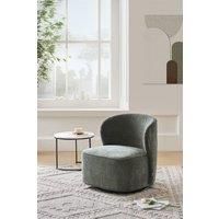 Sherpa Upholstered Dark Green Accent Swivel Chair