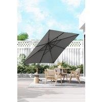 3m x 3m Dark Grey Square Rotating Outdoor Cantilever Parasol