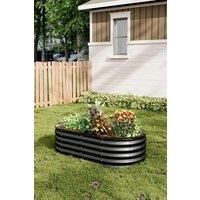 160cm W Oval Galvanized Steel Raised Garden Bed