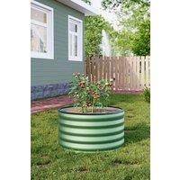 Light Green Round Galvanized Steel Plant Raised Garden Bed