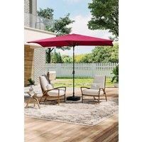 Rectangular Red Waterproof Parasol for Outdoor with Plastic Fillable Base